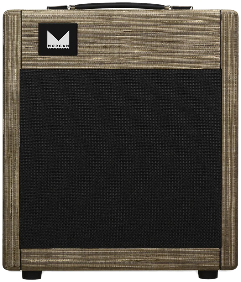 A Morgan Tweed 20 combo lit on a dark ground